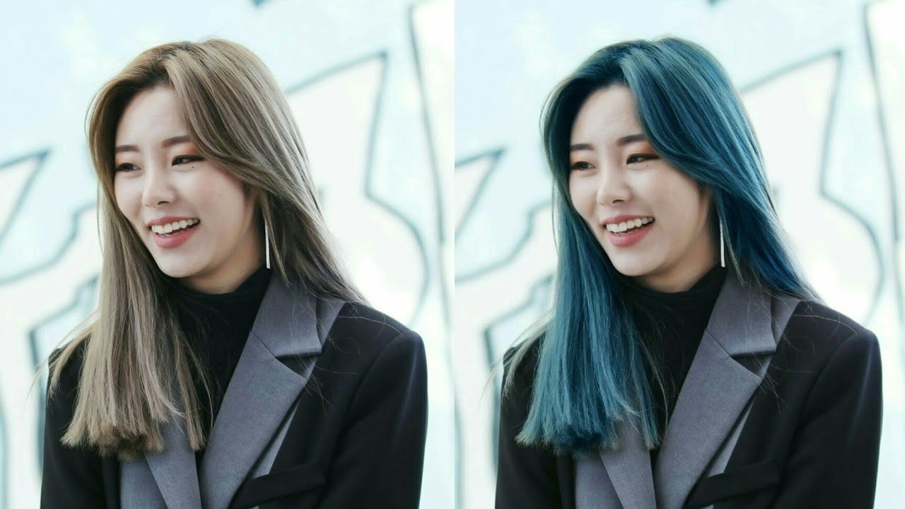 Wheein's Stunning Blue Hair Color - wide 11