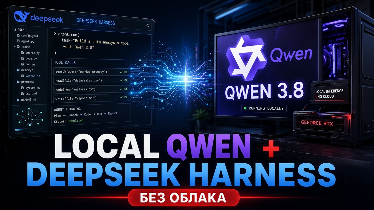 Заставляем DeepSeek Harness работать с локальным Qwen 3.8