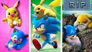 ¡Pikachu Y Sonic Del Nacimiento A La Muerte! ¡Pokémon En La Vida Real!