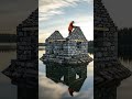 Building a cozy Stone Cabin on a small island #interiordesign #timelapse