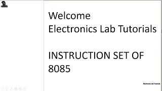 data transfer instructions of 8085 micro processor | Electronics Lab Tutorials
