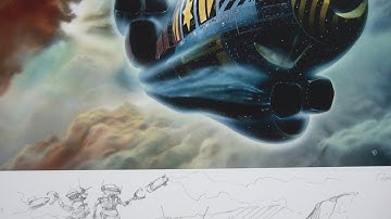 Chris Foss sketching robots www.ChrisFossArt.com