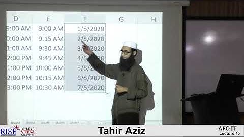 CA AFC 04 IT by Sir Tahir Aziz Lecture # 14 (MS Excel)