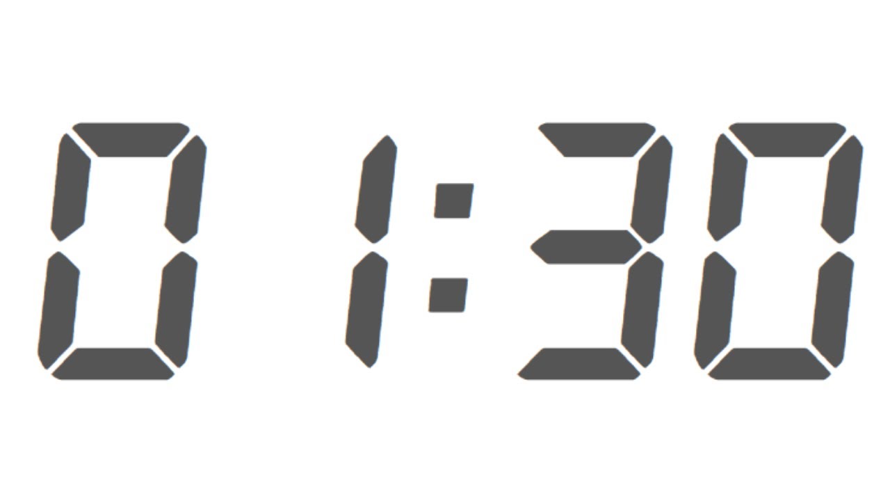 90 seconds. 30 Minutes timer. 30 Min 30 sec 3 sec.