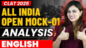 CLAT All India Open Mock - 1 | English Language Mock Analysis | CLAT 2025 Preparation