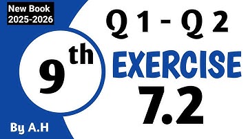 Exercise 7.2 Q no 1,2 new book math 9th 2025 by ah | new book 9th math chapter 7 ex 7.2 q n 1,2 
