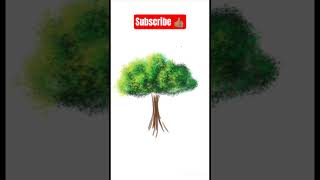Tutorial: How to draw realistic trees | digital painting beginners #shorts #trending