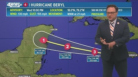 Wednesday 10 PM Tropical Update: Hurricane Beryl still a Category 4, still weakening