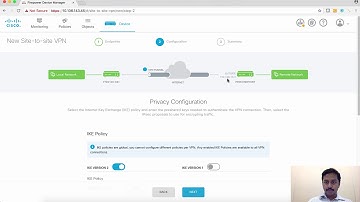 Configuring site to site vpn with FTD using FDM