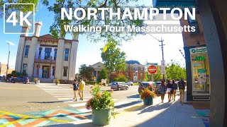 NORTHAMPTON MASSACHUSETTS 4K Walk -- Walking Around Downtown Northampton