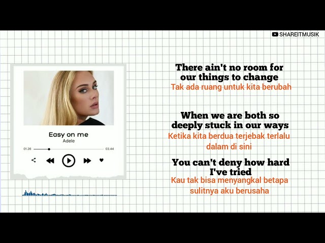 Easy On Me - Adele (Lirik dan Terjemahan Bahasa Indonesia) class=