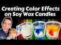 Creating Color Effects on 464 Soy Wax Candles using SoulSoy Dye Chips from Amazon!