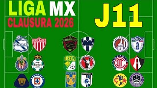 PREDICTIONS/ LIGA MX/ MATCHDAY 11/ DATES, TIMES AND CHANNELS/ CLAUSURA 2026