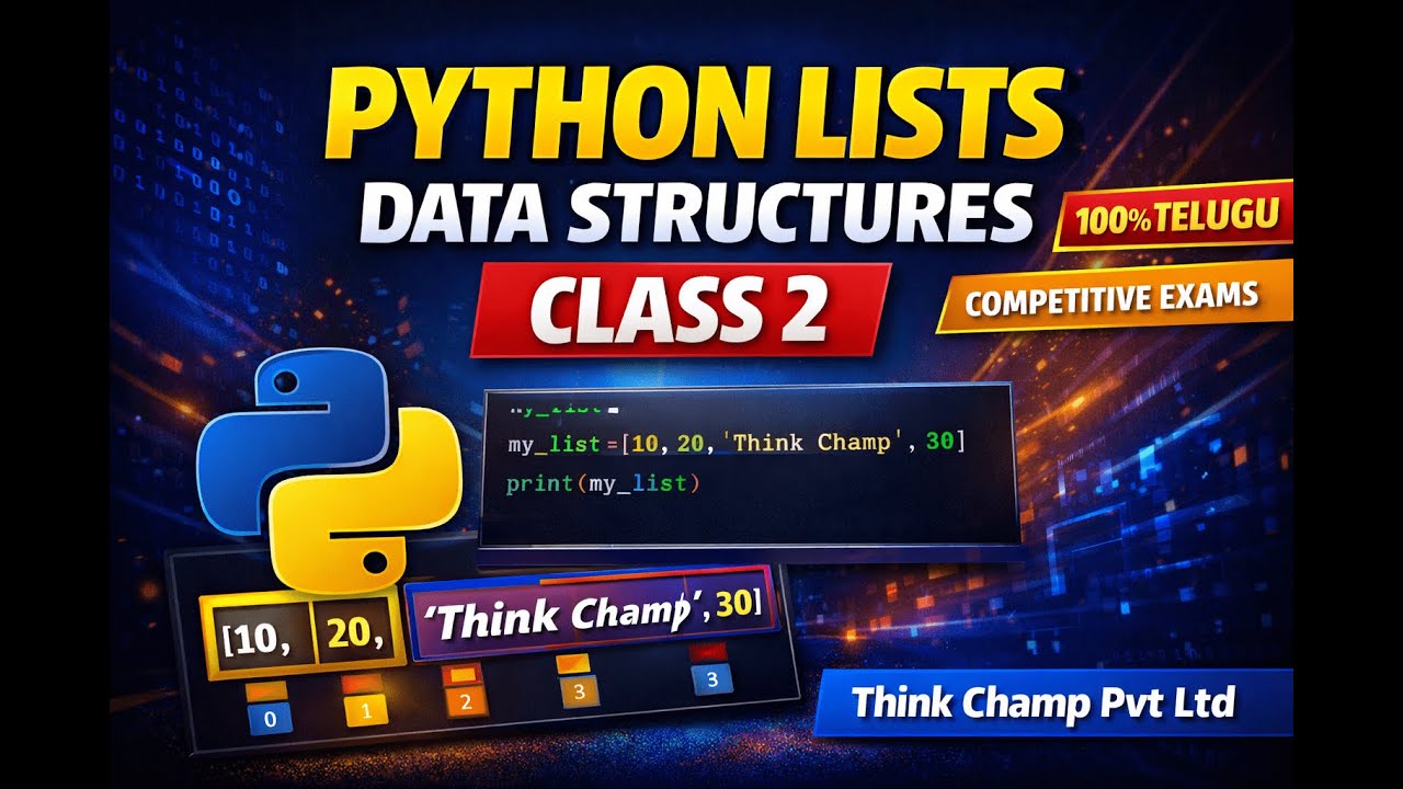 Python Lists Explained in Telugu | Data Structures Class 2 ...