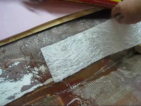 How to patch a hole in a fiberglass boat hull - YouTube