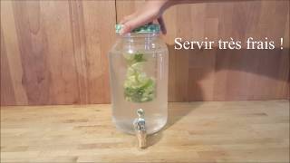 Eau aromatisée : citron - concombre - menthe 🍋🥒🍃