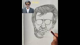 How to draw a portrait of Rajinikanth with Andrew Loomis method #Drawing #painting #sketch