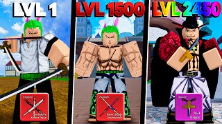 UPEI DO 1 AO 2450 PEGANDO TODAS ESPADAS BLOX FRUITS! - ROBLOX