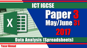 2 IGCSE Paper 3 2017 Spreadsheets June 31
