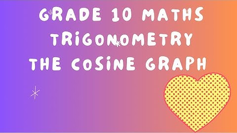 Grade 10 Maths Trig Graphs - The Cosine Graph