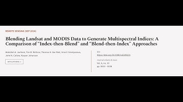 Blending Landsat and MODIS Data to Generate Multispectral Indices: A Comparison of In... | RTCL.TV