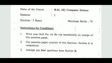 Programming Fundamentals Using C++, B.Sc. (H) Computer Science, Previous year Question paper 2018