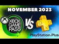 Gamepass vs Playstation Plus November 2023 : Battle of the Gaming Subscriptions