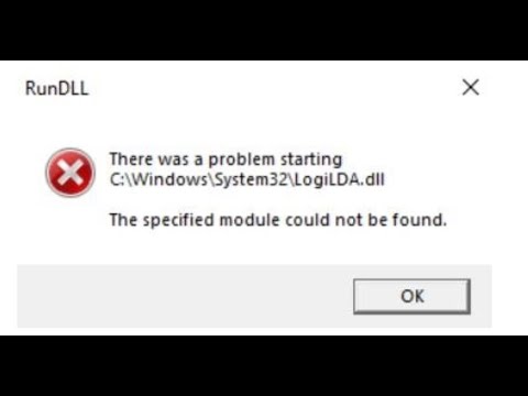 There was problem starting C:\\Windows\\System32\\LogiLDA.dll. The specified module could not be found