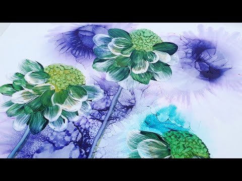 Alcohol Ink And One Stroke Tutorial Painting With Markers On Yupo Paper ...