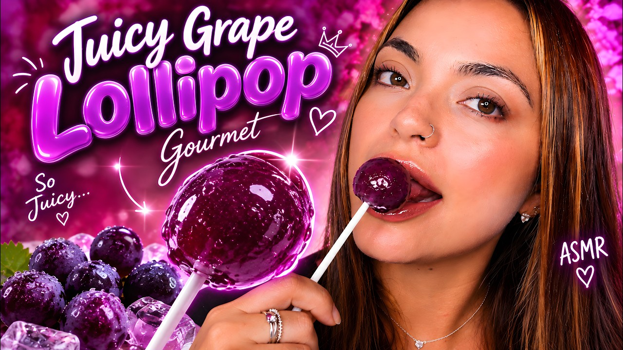 ASMR Lollipop 🍇 Juicy Grape | Wet Mouth Sounds for Deep Tingles & Deep Relaxation