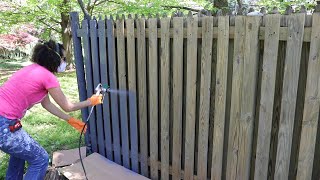 How to Use a Paint Sprayer to Paint a Wood Fence  Thrift Diving