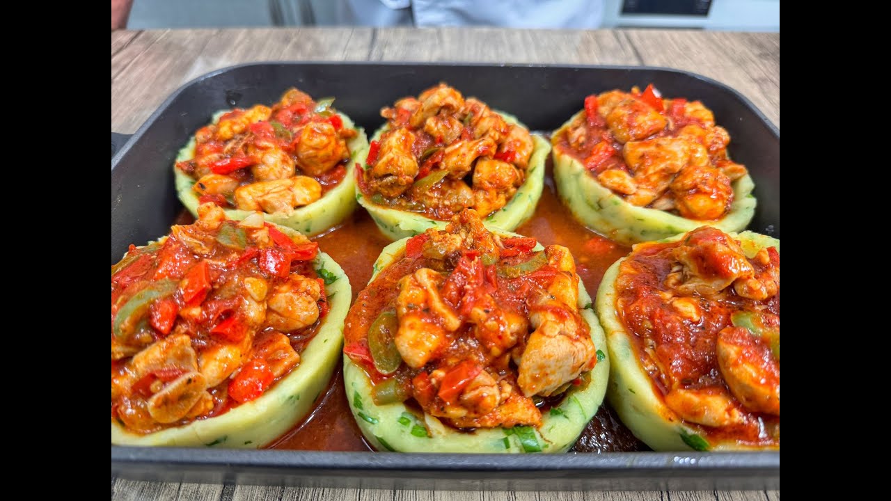 GÖRÜNTÜSÜ İLE GÖZE LEZZETİ İLE MİDEYE HİTAP EDEN PÜRE ÇANAĞINDA TAVUK TARİFİ