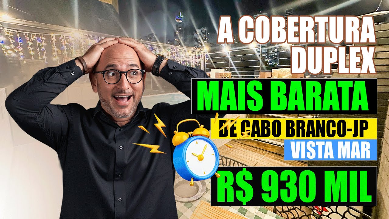 A Cobertura Duplex mobiliada MAIS BARATA DE CABO BRANCO com VISTA PARA O MAR Cabo Branco João Pessoa