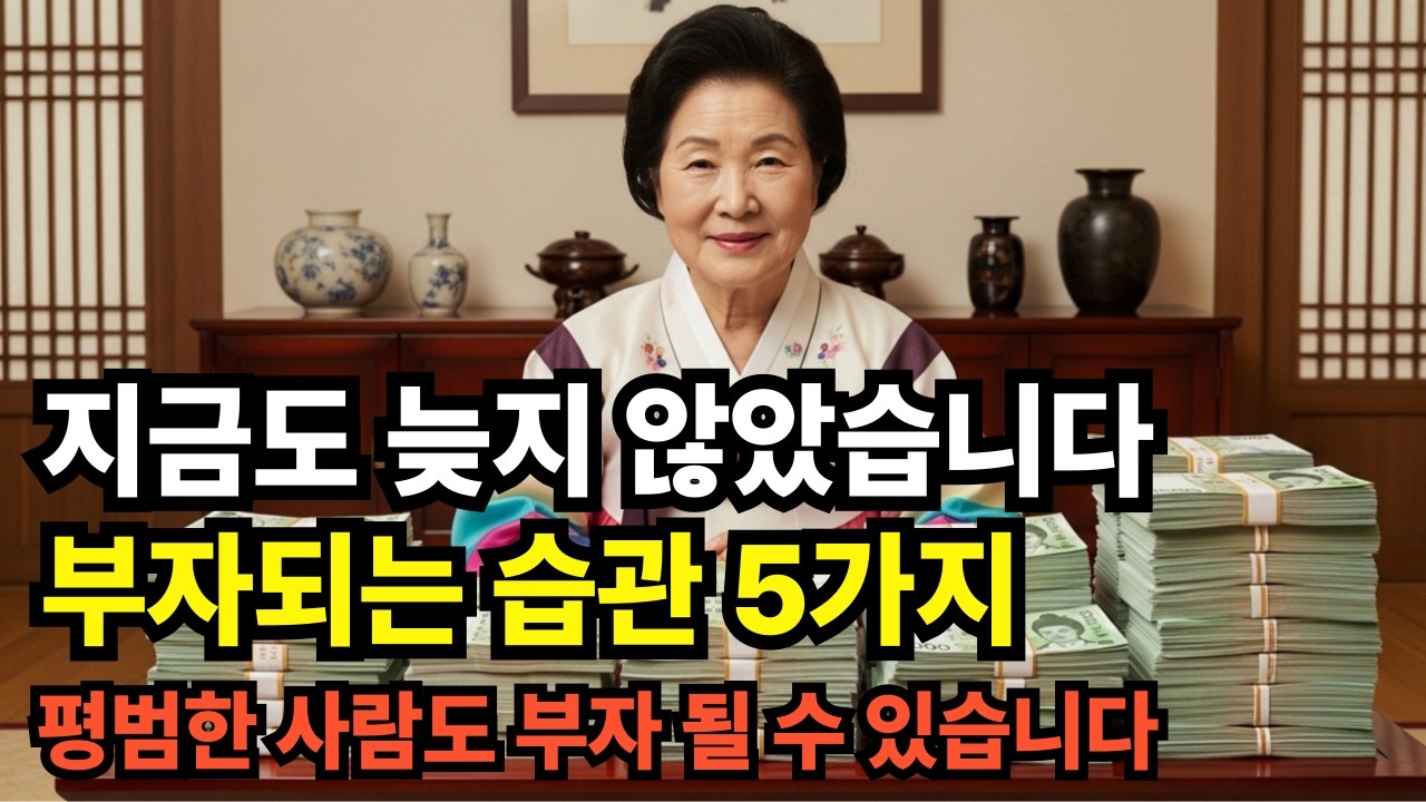 지금도 늦지 않았습니다. 부자되는 습관 5가지#정보#인생사#돈#노후#조언#절약#건강#노후#대책#병#예방#습관#노년#60대#70대#80대#90대#삶#인생