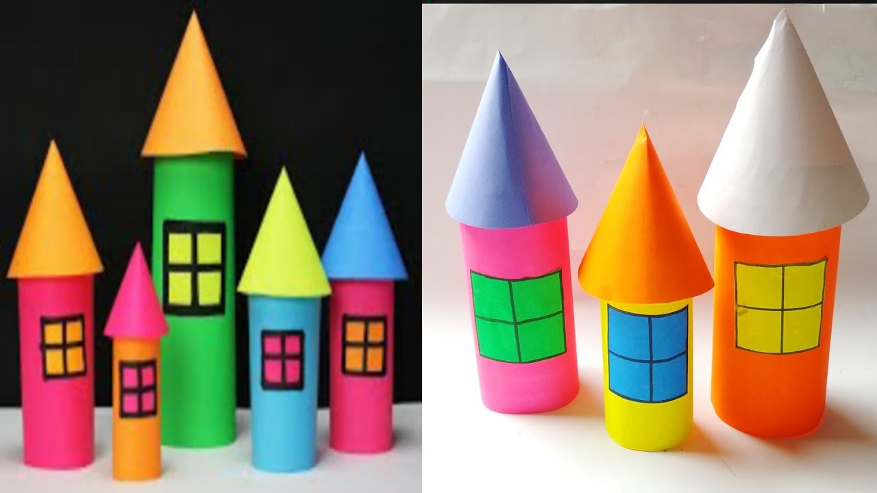 DIY : How to make a paper house. Easy paper craft for kids. কীভাবে