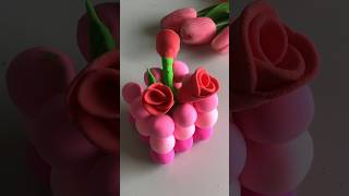 Let's make flower pot with clay💐🖌️#diy #artist #shorts #clayart #viral