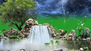 Green screen waterfalls nature background II BirammaSakthiTech screenshot 2