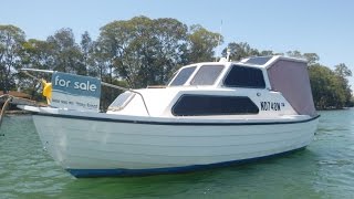 This great little cabin cruiser, has heaps of room down below for a boat this size. With a separate V berth cabin, Galley with sink and 