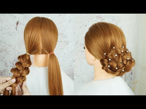 bun-hairstyles-for-party-wear---easy-and-simple-hairstyle-for-school-girl-|-wedding-hairstyle-guest