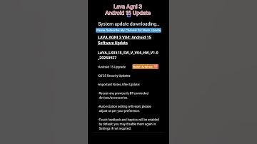 Lava Agni 3 Big Update|| Lava Agni 3 Android 15 Update Roll Out #lavaagni3 #lavamobiles #android15