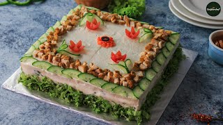 Chicken Tikka Sandwich Cake Recipe By SooperChef