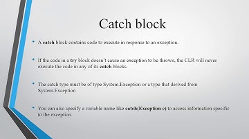 Exception Handling in .NET