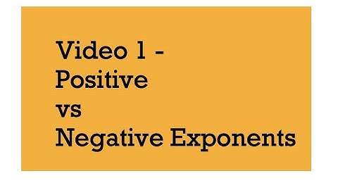 Positive vs Negative Exponents - Grade 8 and Algebra 1
