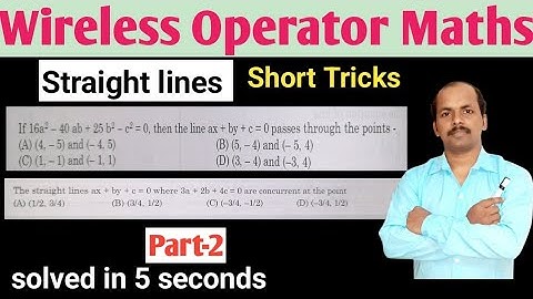 Wireless Operator Maths Preparation | Straight lines Short Tricks | Wbp Wireless Operator Mains