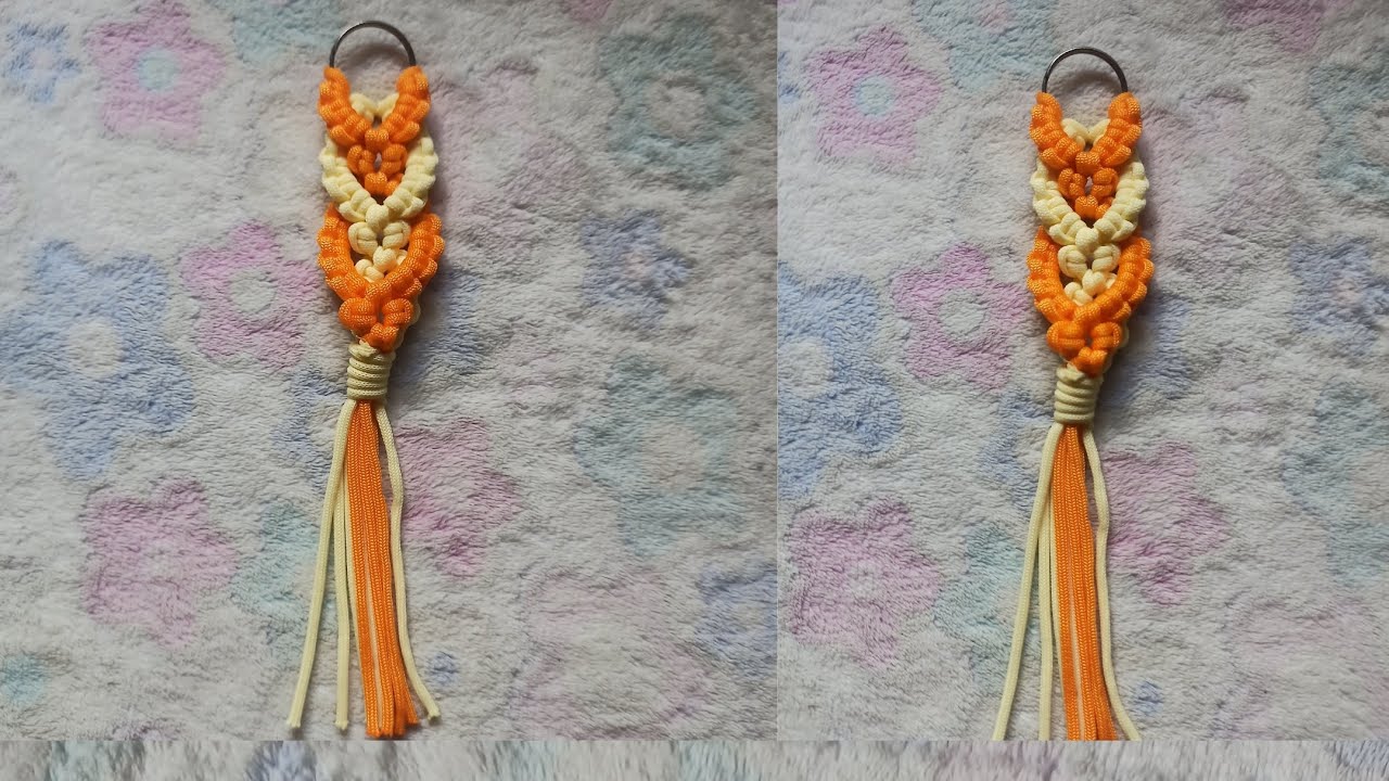 #diycrafts/macrame keychain braided two color tutorial/how to make ...