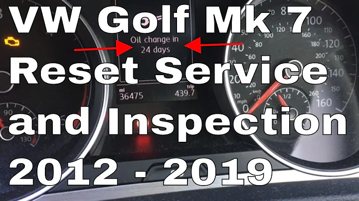 VW Golf Service Reset MK7 Oil and Inspection Reset service light reset Mark 7 2012 to 2019