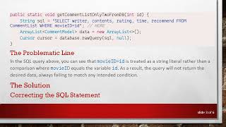Using Variables in SQL Queries in Android