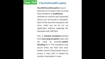 What is ClassNotFoundException? @javasip-official