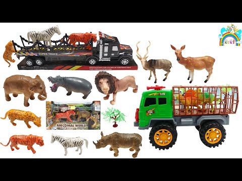 لعبة حديقة الحيوان اسماء حيوانات الغابة وسماع اصواتها Animal Toys For Children العاب اطفال