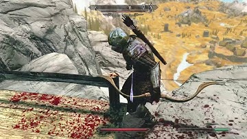 Skyrim modded Combat : slow paced heavy Weapon Swing attacks and time slow Downs